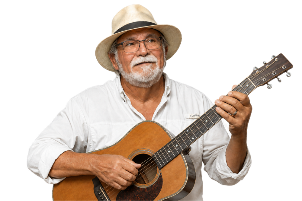 Kokomo Joe playing guitar